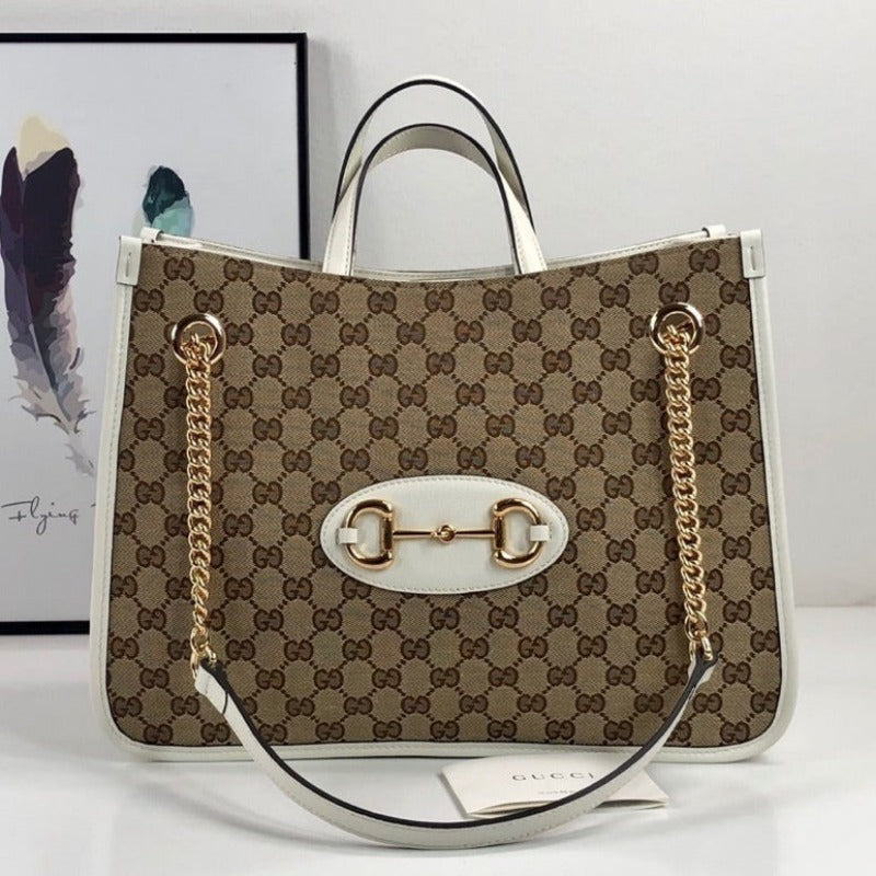 Bolsa de lona Horsebit en color blanco