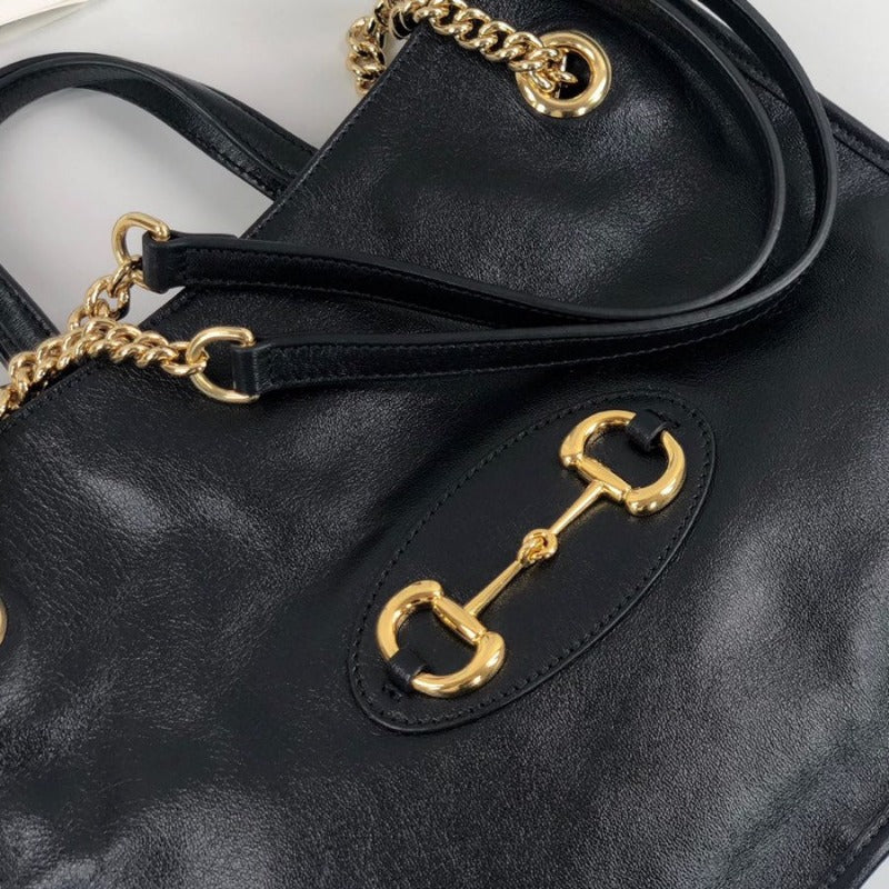 Bolsa de mano Horsebit negra