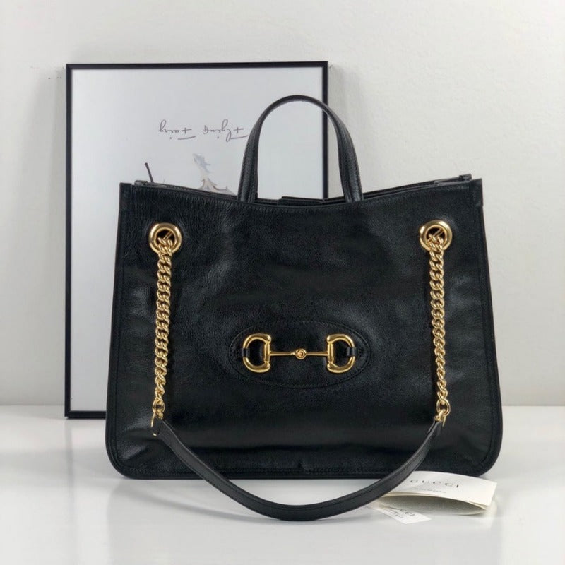 Bolsa de mano Horsebit negra