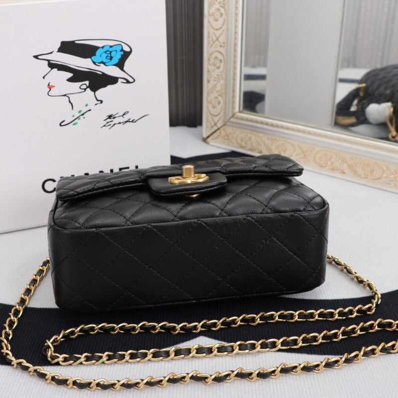 Mini Flap Bag With Top Handle Black
