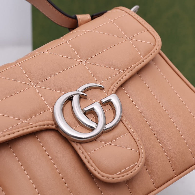 Marmont Mini Top Handle Bag Dark Beige