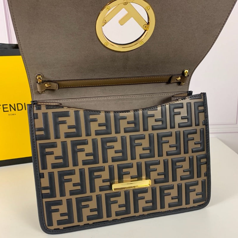 Bolso de hombro Kan marrón oscuro