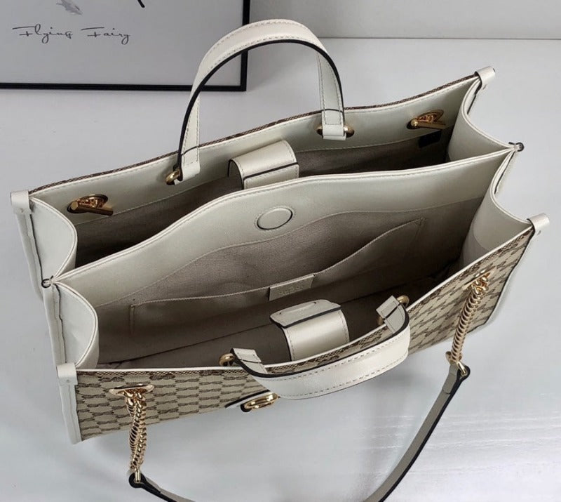 Bolsa de lona Horsebit en color blanco