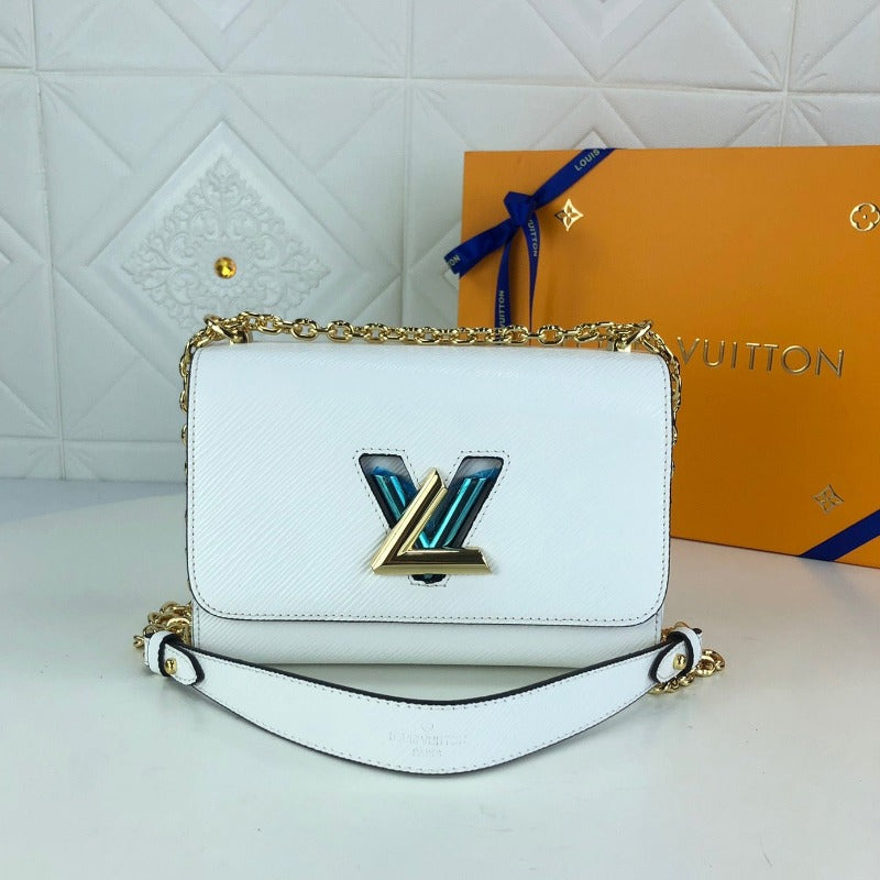 Bolso Twist con cadena color blanco