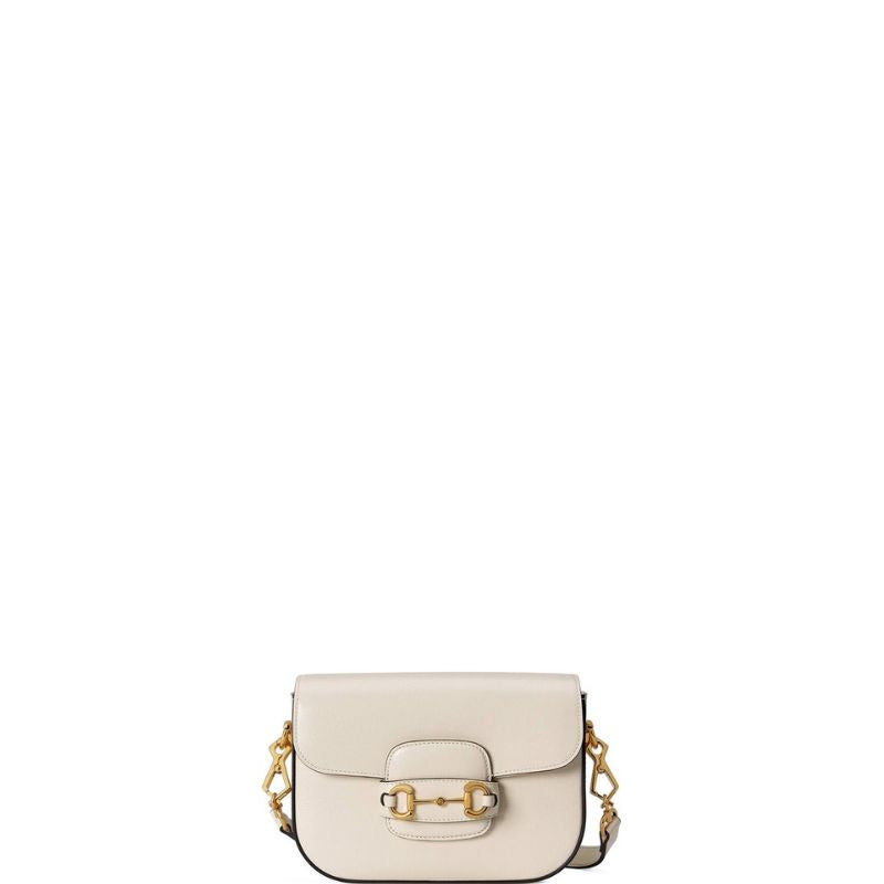 Bolso de hombro Horsebit 1955 color blanco leche