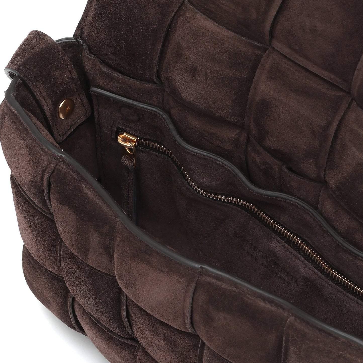 Bolso de hombro de ante marrón oscuro