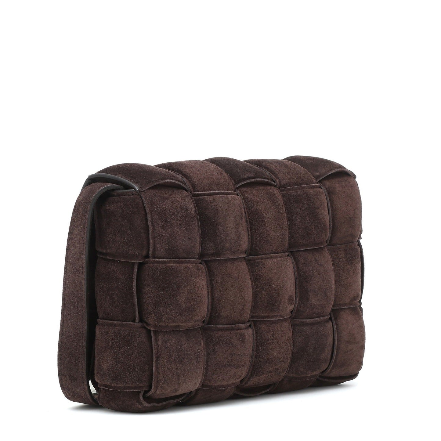 Bolso de hombro de ante marrón oscuro