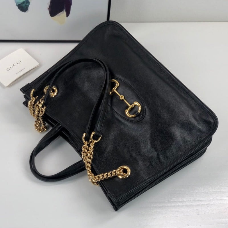 Bolsa de mano Horsebit negra