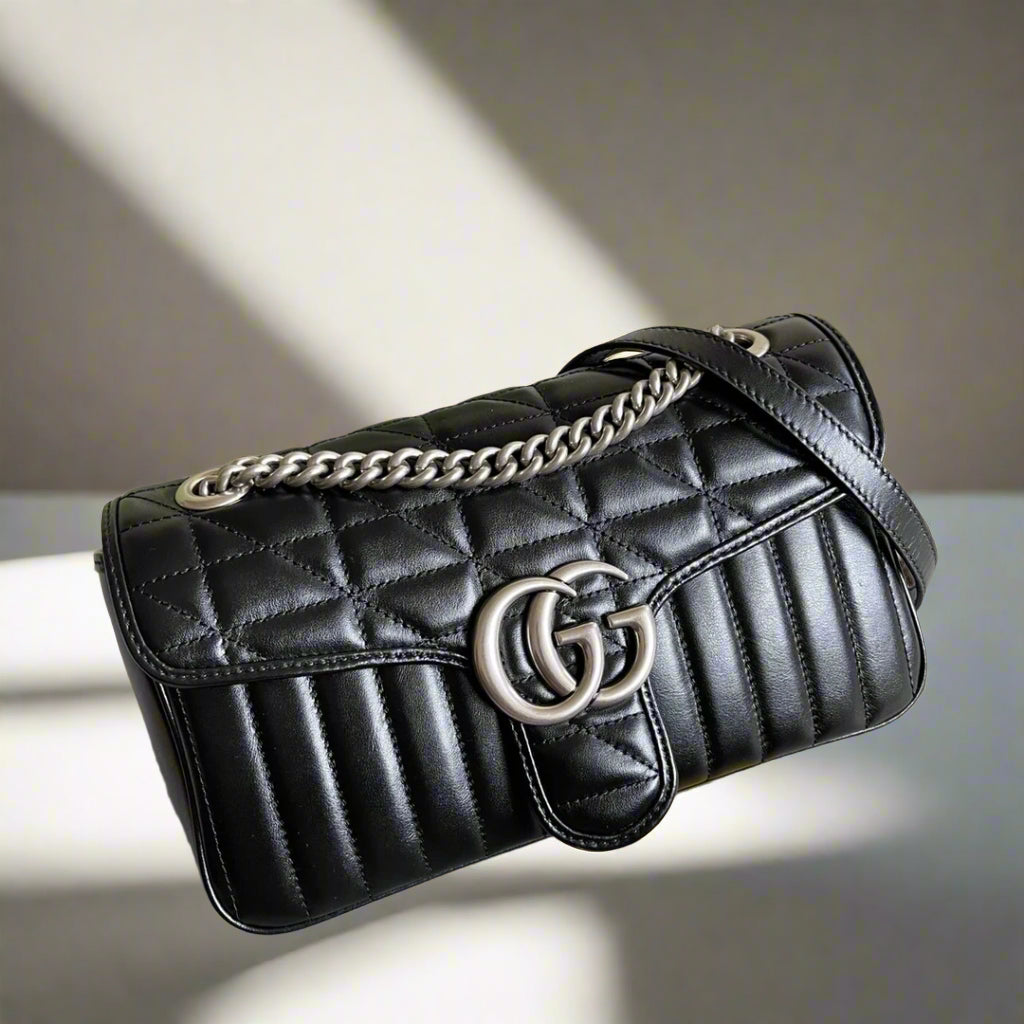 Pre-Loved GG Marmont shoulder bag black New