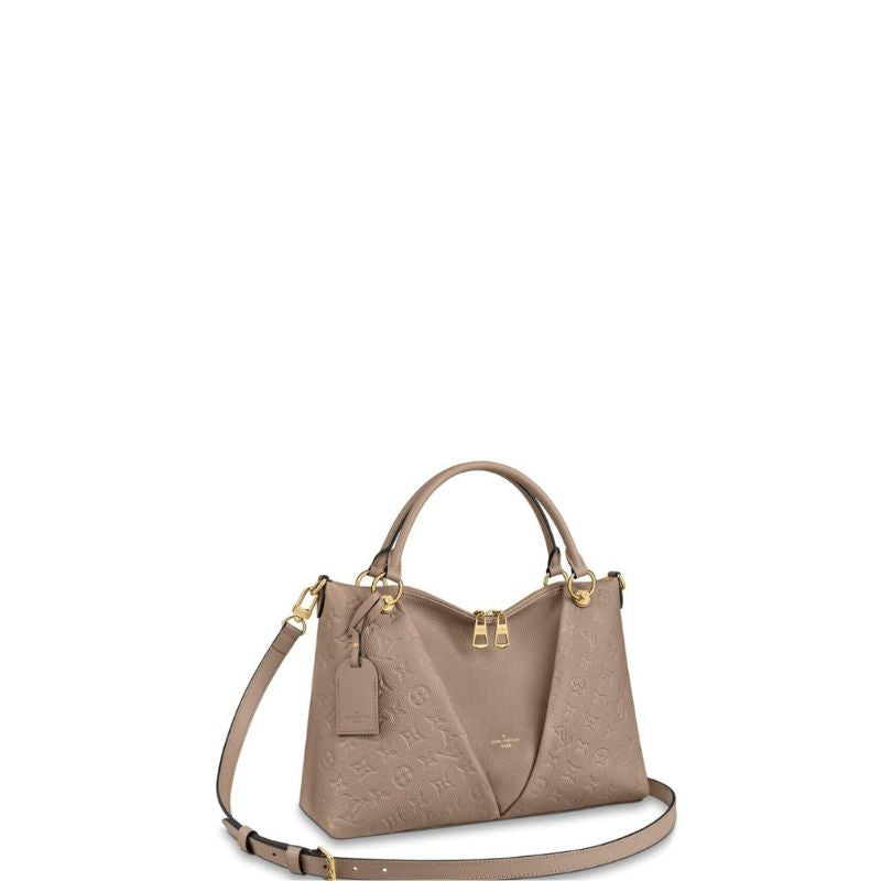 Bolso de mano de piel con monograma en color topo