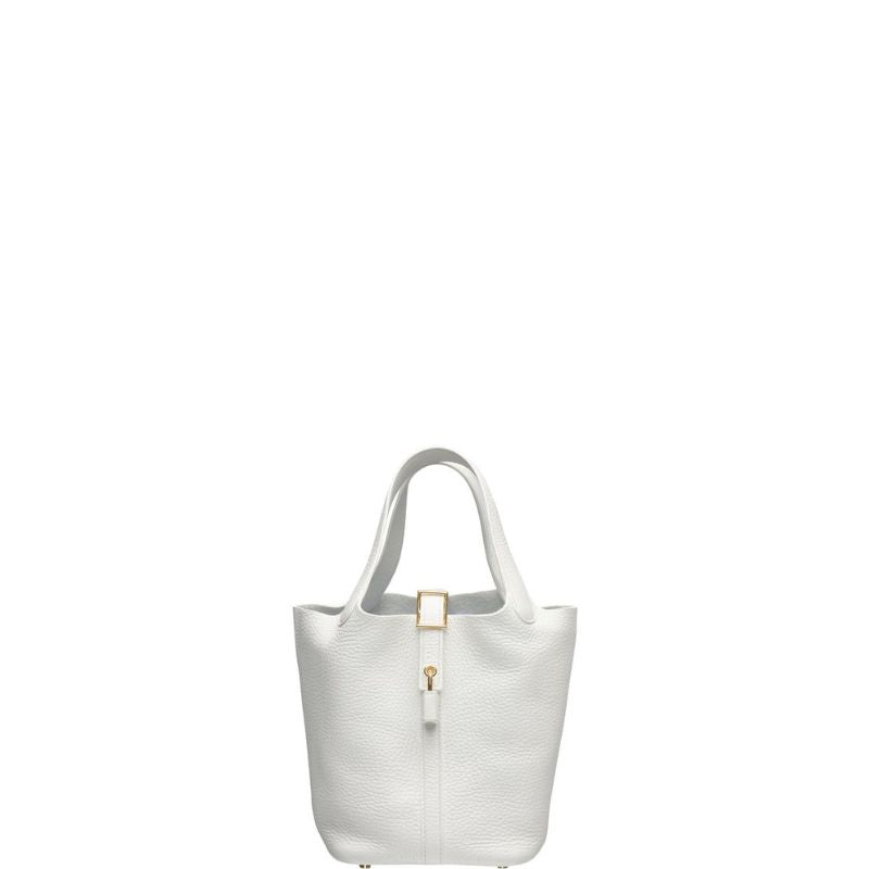 Bolsa con cierre Picotin color marfil