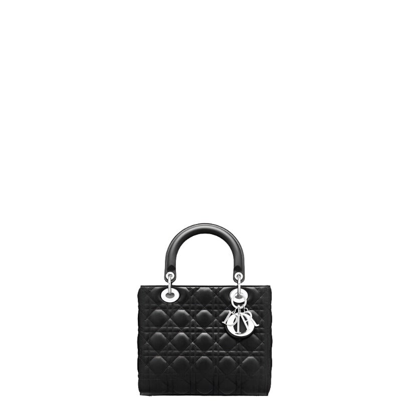 Bolso de mano para mujer con herrajes negros y plateados