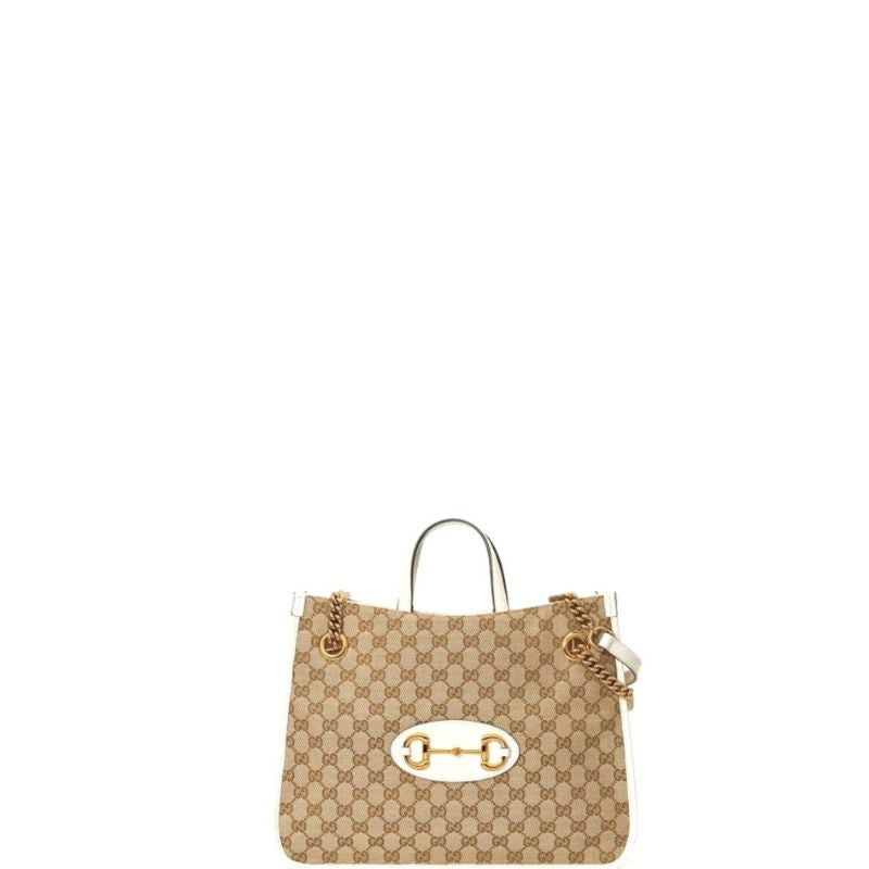 Bolsa de lona Horsebit en color blanco