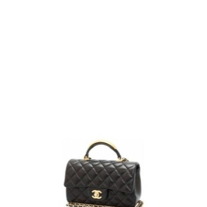 Mini Flap Bag With Top Handle Black