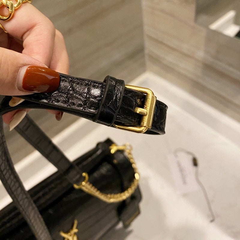 Bolso de mano Sunset Top Handle Croc Negro