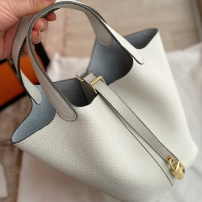Bolsa con cierre Picotin color marfil