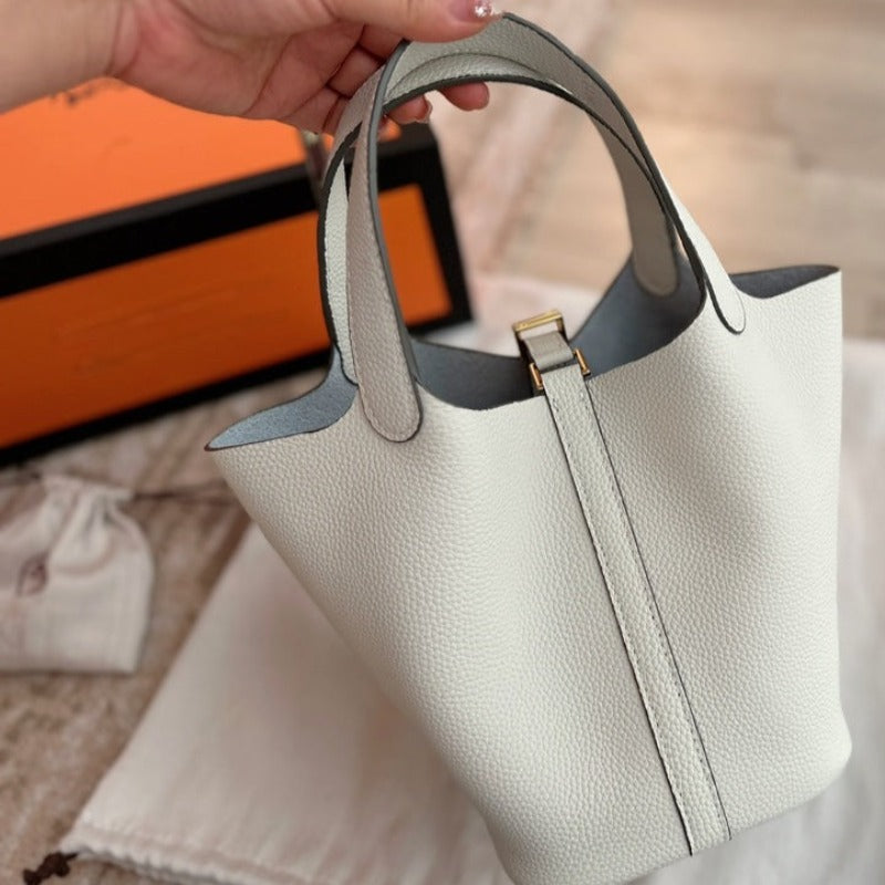 Bolsa con cierre Picotin color marfil