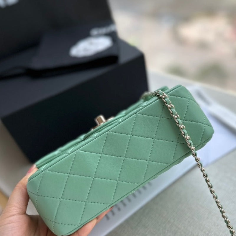Mini Flap Bag With Top Handle Mint Green