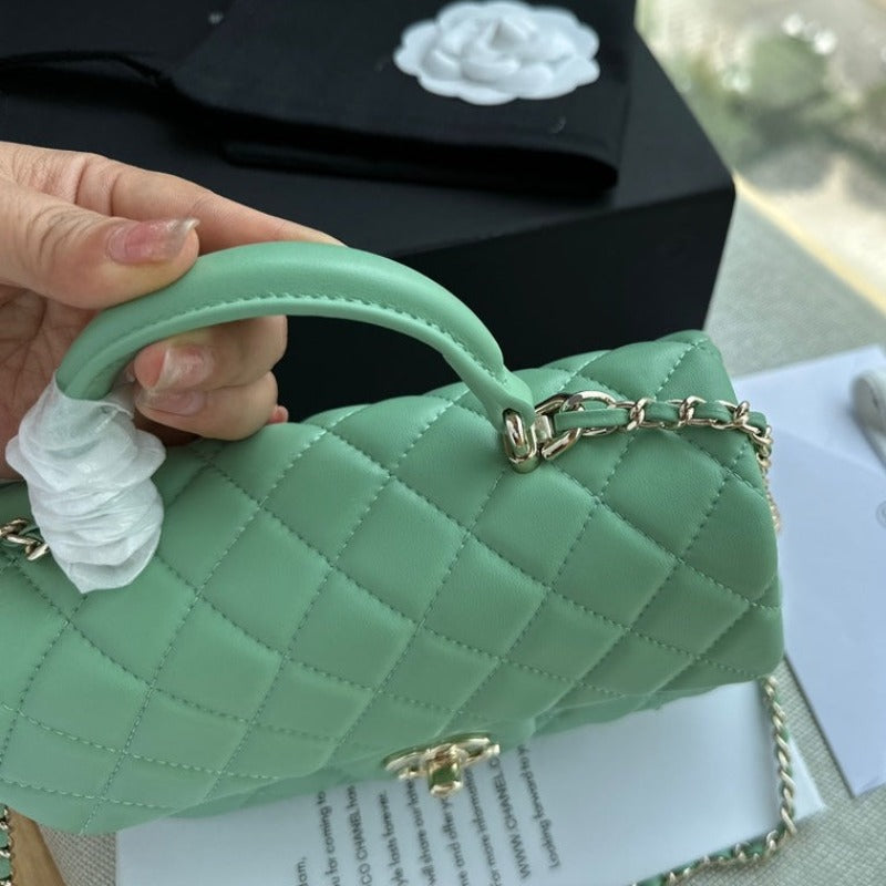 Mini Flap Bag With Top Handle Mint Green