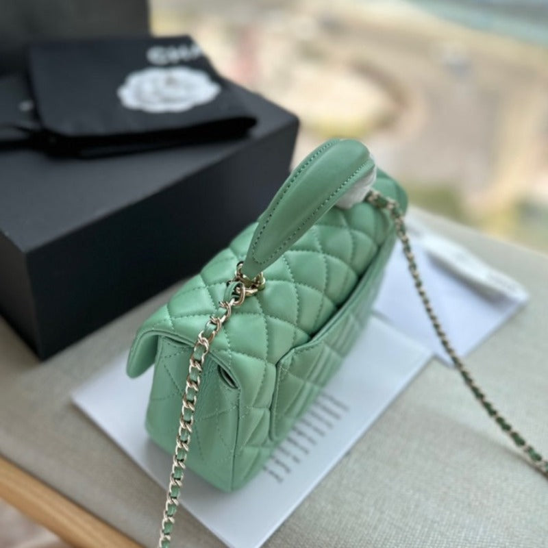 Mini Flap Bag With Top Handle Mint Green