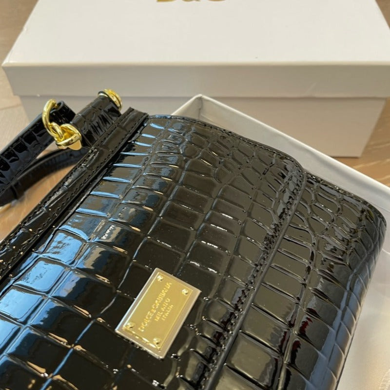 Kim Sicily Bag Black Croc