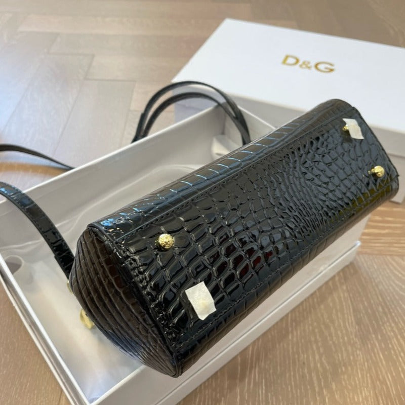 Kim Sicily Bag Black Croc