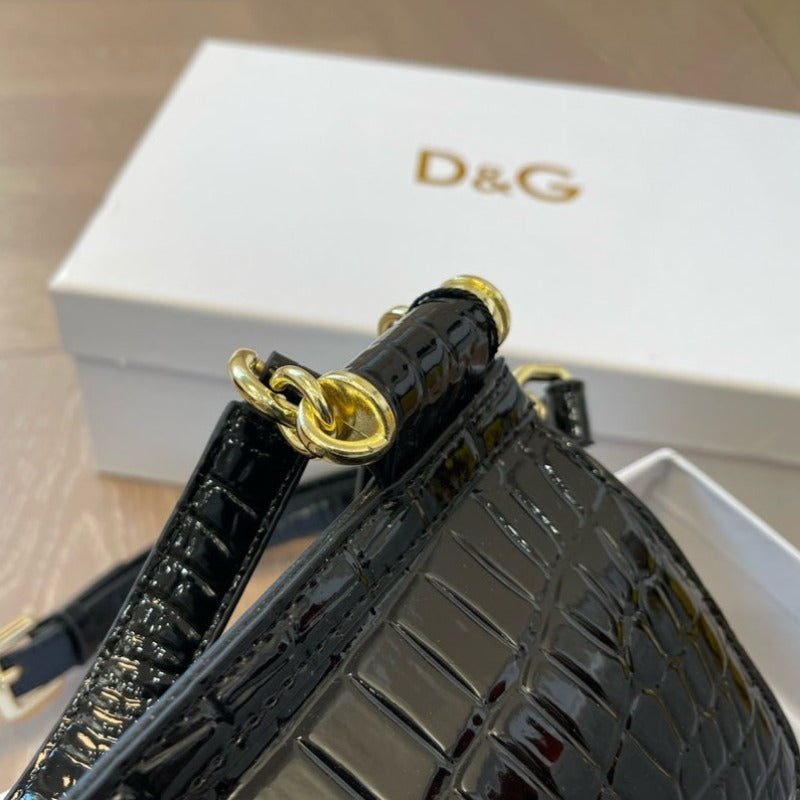 Kim Sicily Bag Black Croc