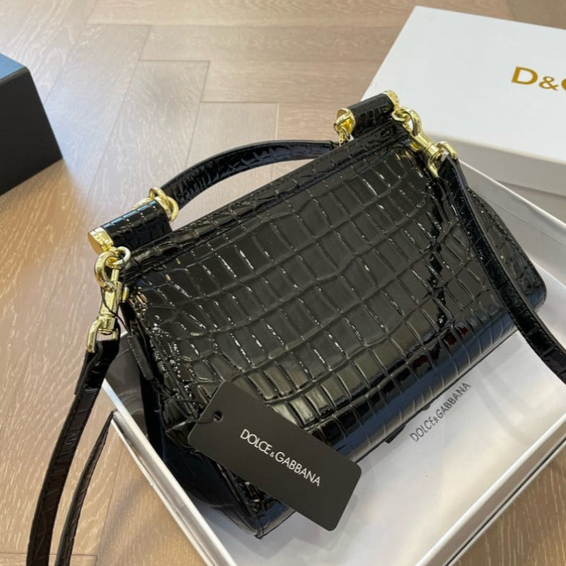 Kim Sicily Bag Black Croc