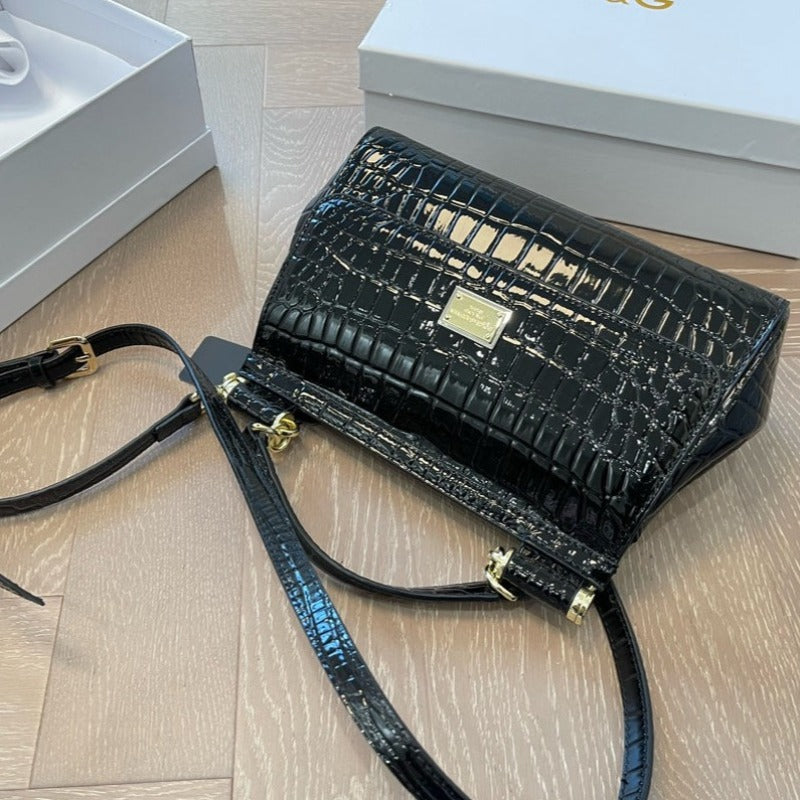 Kim Sicily Bag Black Croc