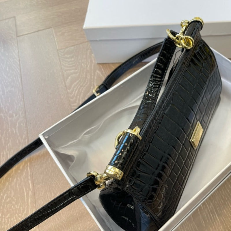 Kim Sicily Bag Black Croc