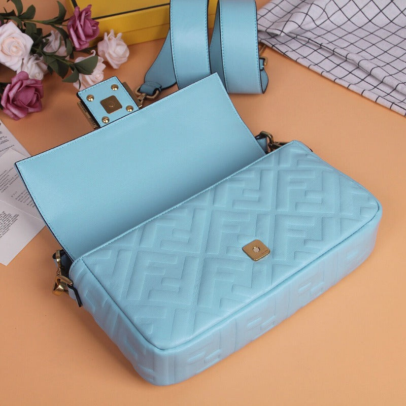 Baguette Nappa Shoulder Bag Sky Blue