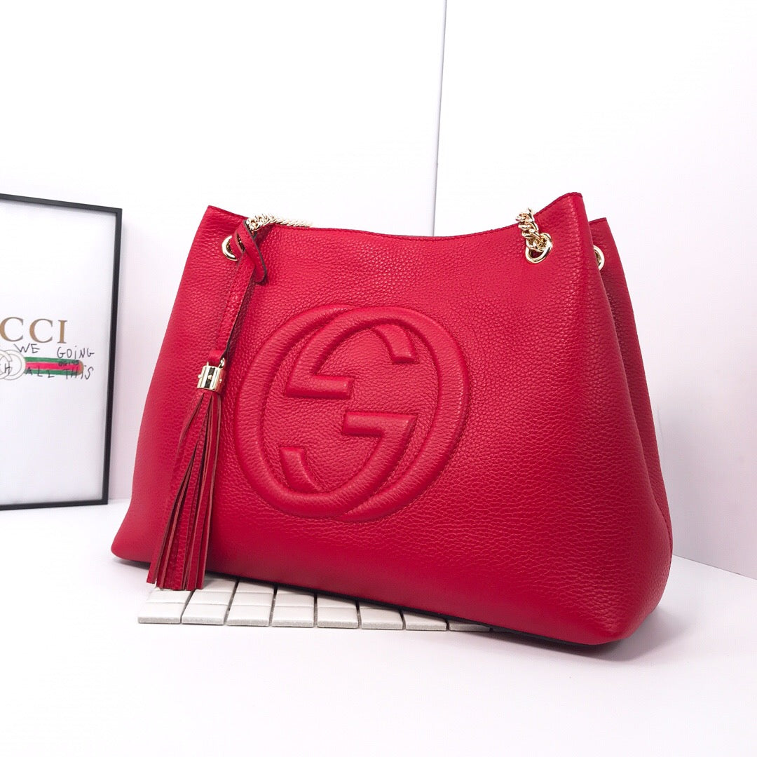 Soho Chain Tote Bag Red