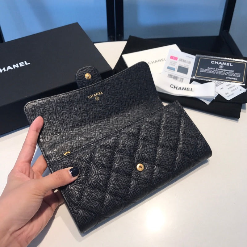 Caviar Large Wallet Black