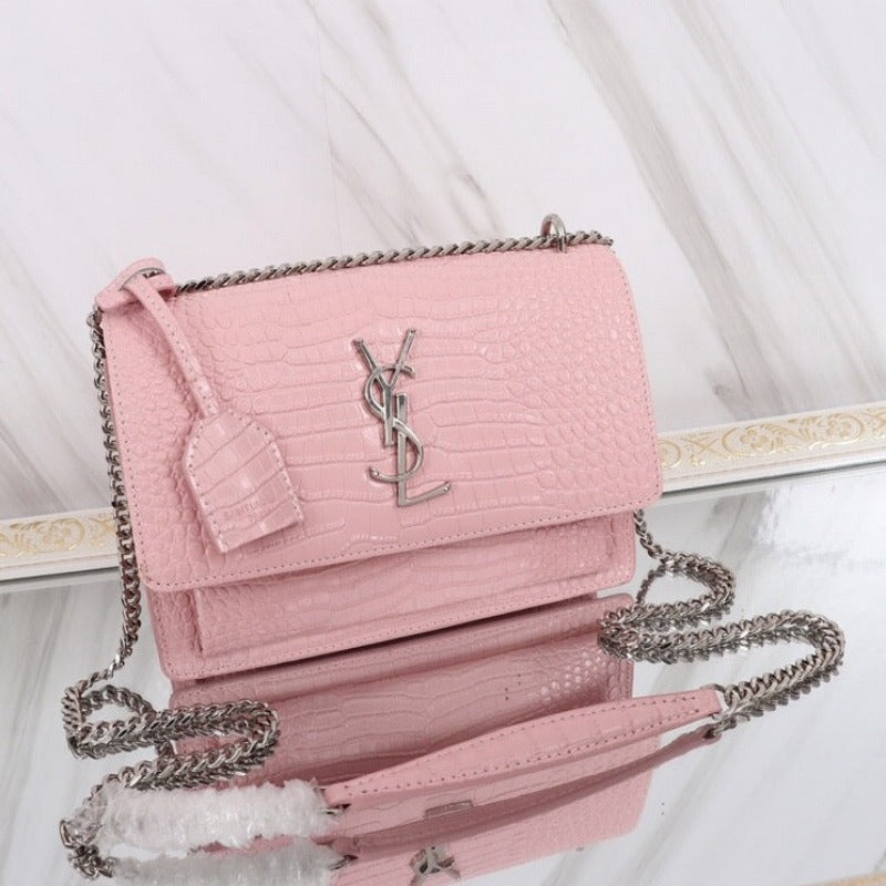 Sunset Shoulder Bag Pink Croc