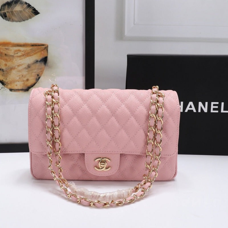 Caviar Classic Double Flap Bag Pink 25