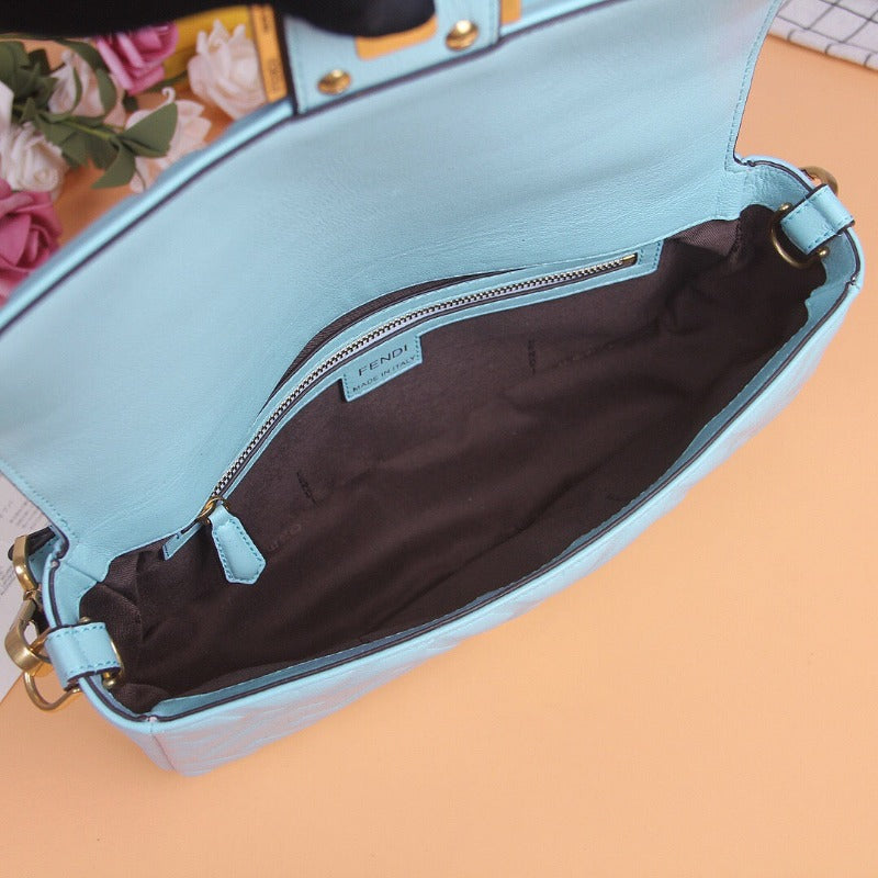 Baguette Nappa Shoulder Bag Sky Blue