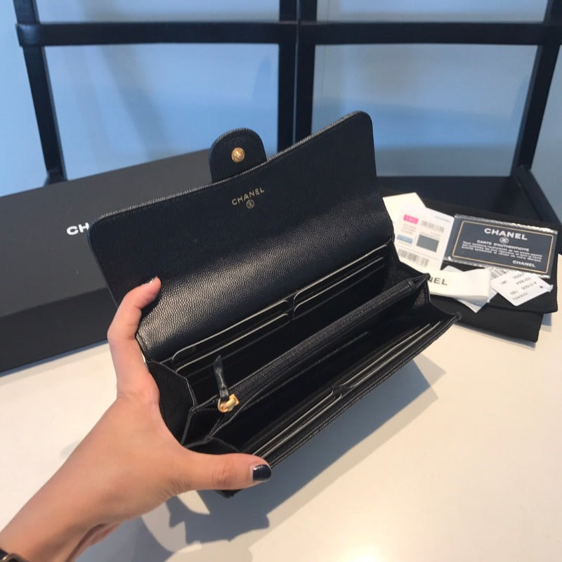 Caviar Large Wallet Black