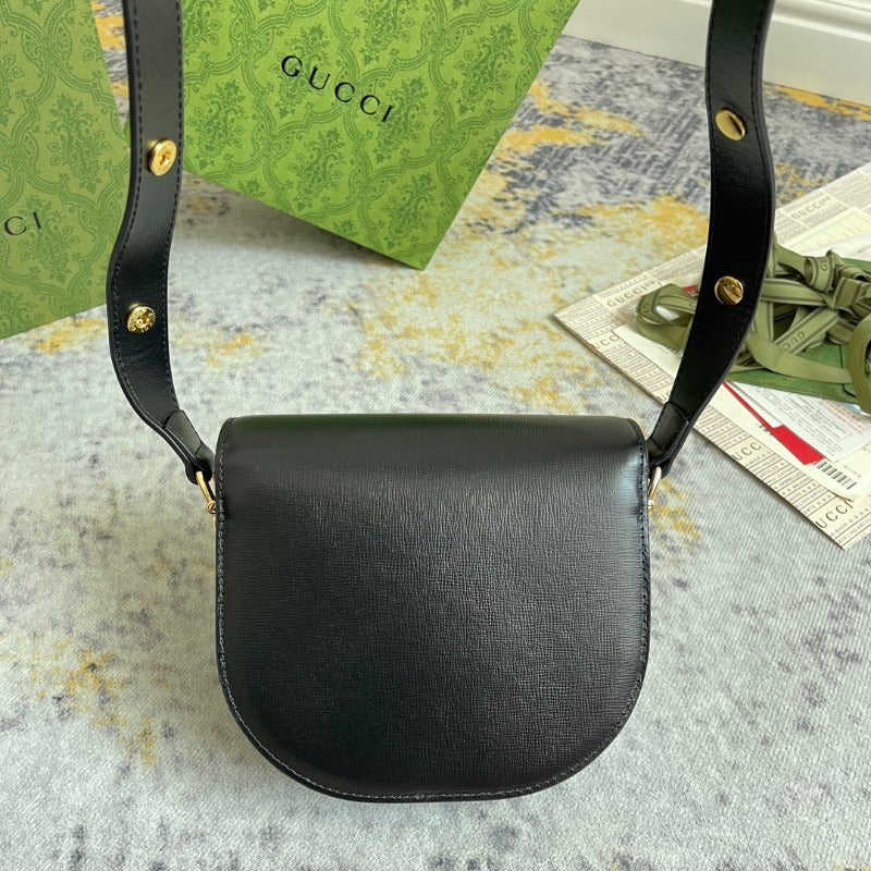 Runde Mini-Tasche Horsebit 1955 Schwarz