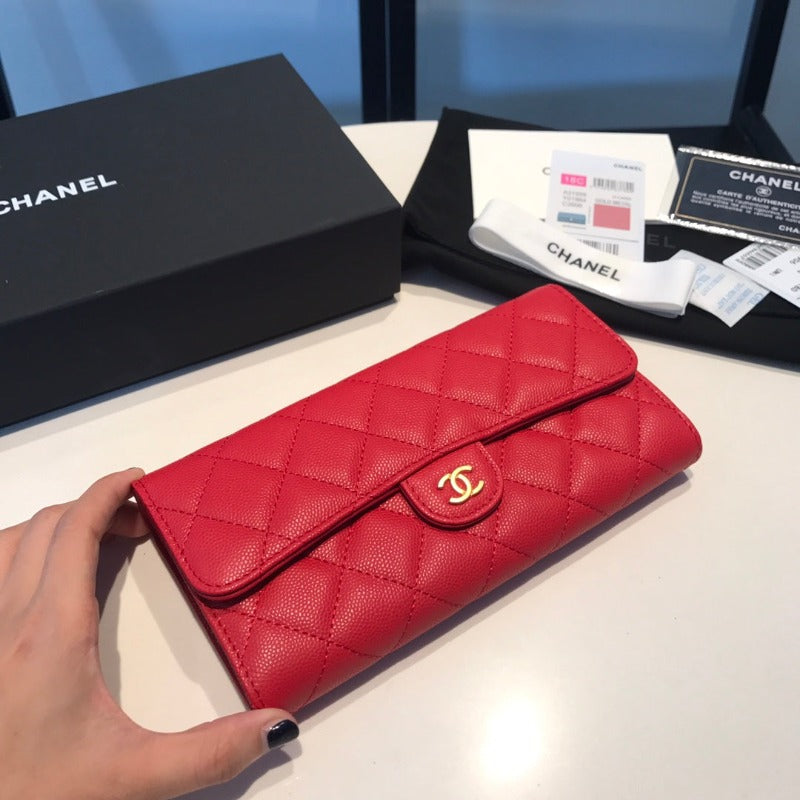 Caviar Large Wallet Red