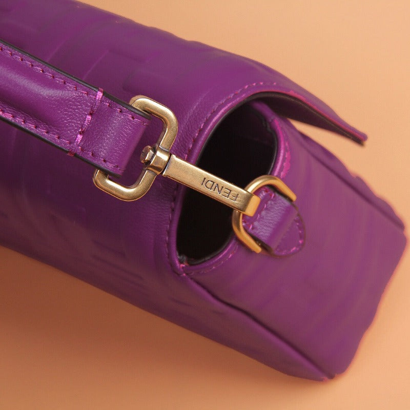 Baguette Nappa Shoulder Bag Lilac