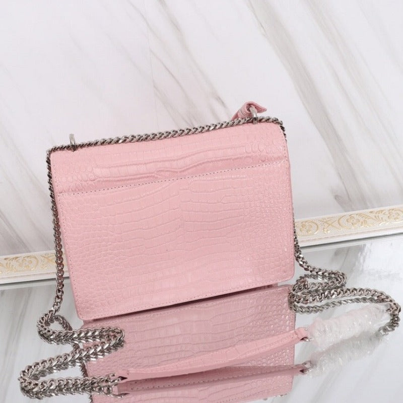 Sunset Shoulder Bag Pink Croc