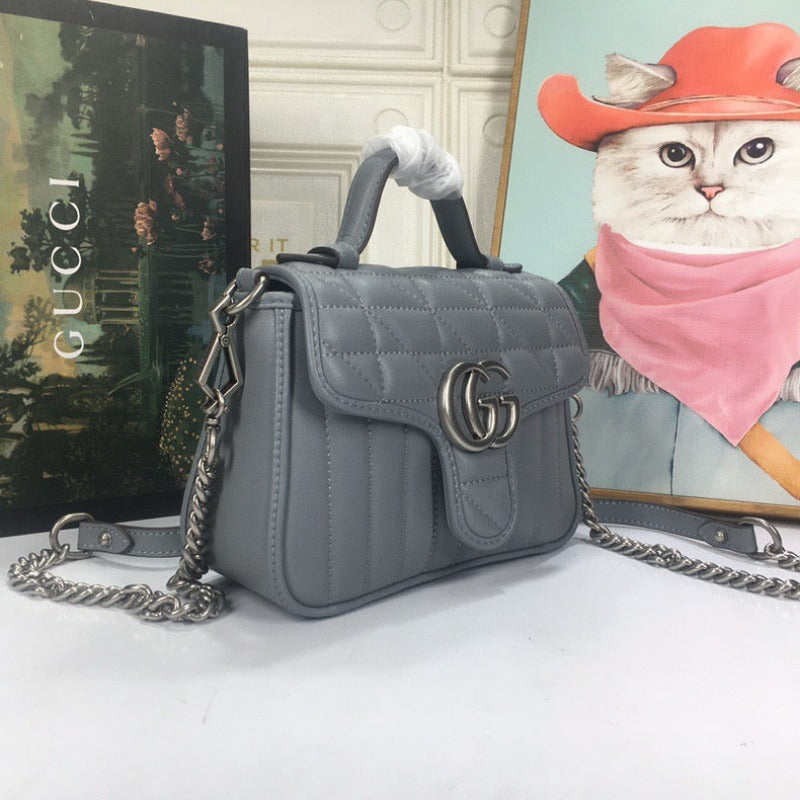 Marmont Mini Top Handle Bag Grey