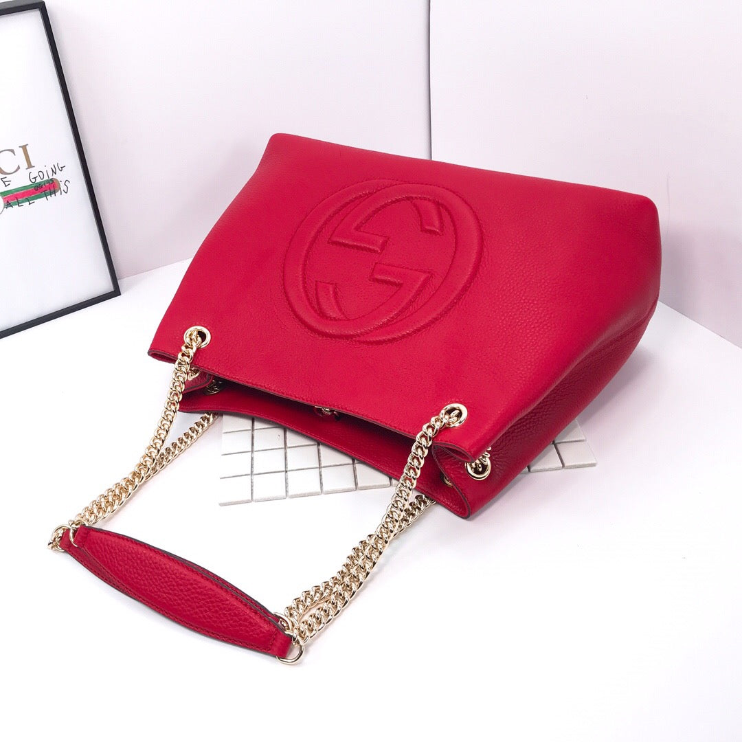 Soho Chain Tote Bag Red