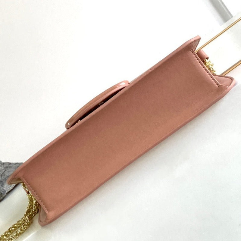 Vlogo Plaque Shoulder Bag Rose Beige