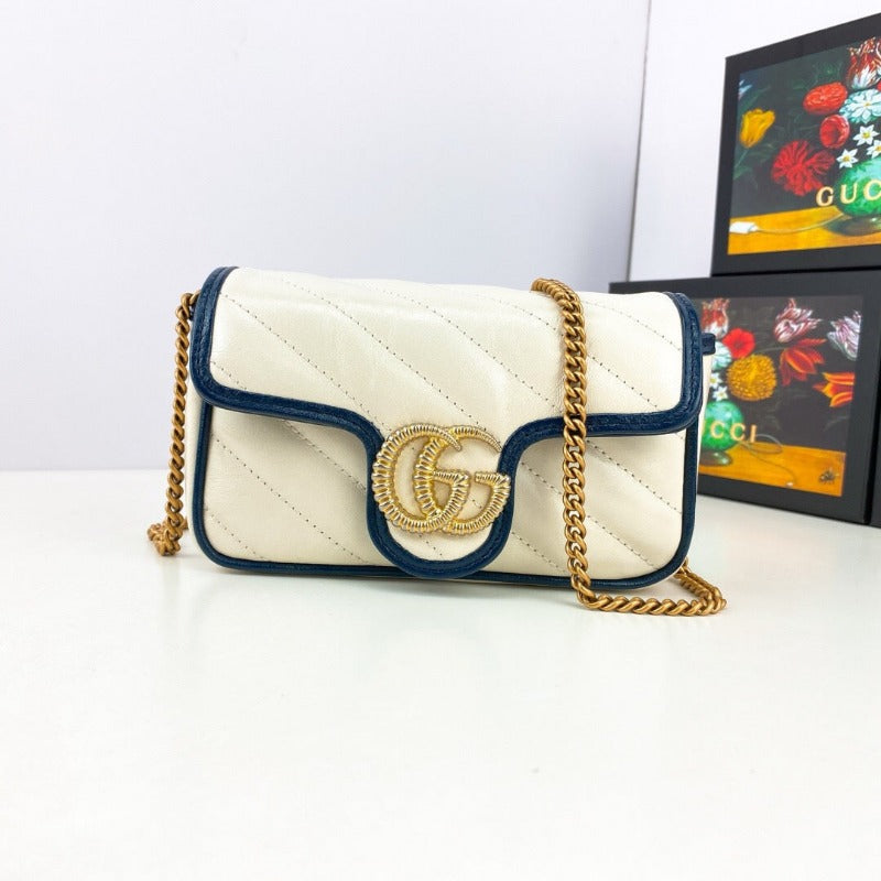 Bolso bandolera Marmont blanco/azul