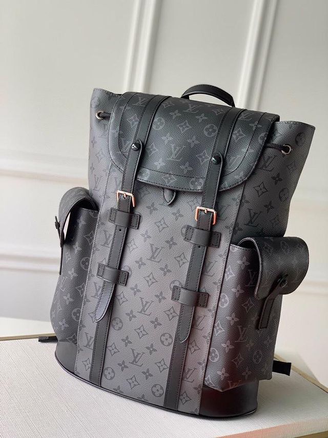 Christopher PM Black Mirror Monogram Backpack