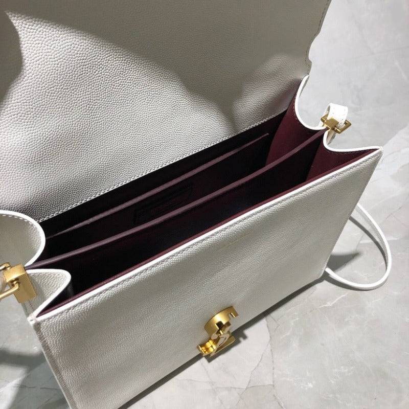 Cassandra Medium Top Handle Bag White