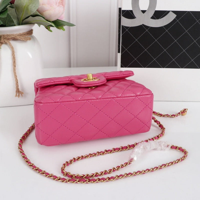 Klassische Mini-Flap-Tasche Rosy Pink 