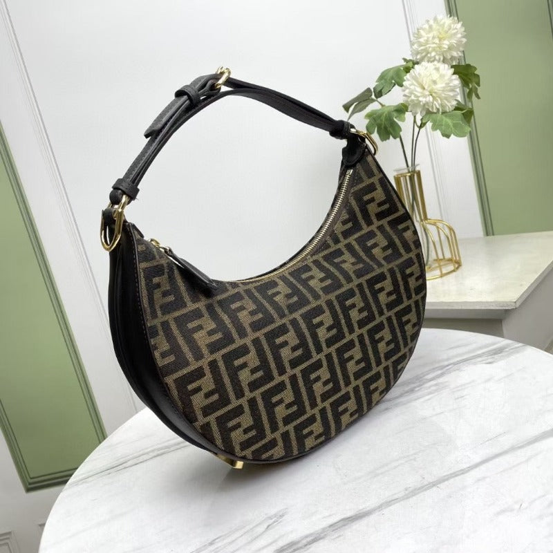 Fendigraphy Hobo FF jacquard Bag Brown