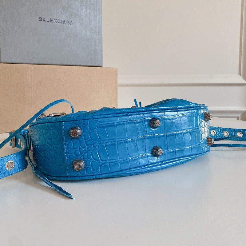 Le Cagole Small Bag Crocodile Blue